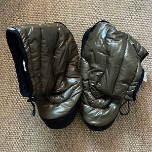 Army green down booties